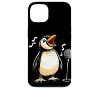Carino Pinguino Canta con Karaoke Mic Costume Custodia per iPhone 13