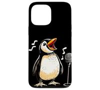 Carino Pinguino Canta con Karaoke Mic Costume Custodia per iPhone 13 Pro Max