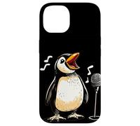 Carino Pinguino Canta con Karaoke Mic Costume Custodia per iPhone 14