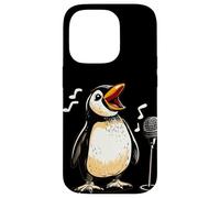 Carino Pinguino Canta con Karaoke Mic Costume Custodia per iPhone 14 Pro