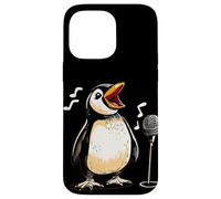 Carino Pinguino Canta con Karaoke Mic Costume Custodia per iPhone 14 Pro Max