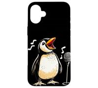 Carino Pinguino Canta con Karaoke Mic Costume Custodia per iPhone 16 Plus