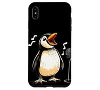 Carino Pinguino Canta con Karaoke Mic Costume Custodia per iPhone XS Max