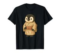 Carino Pinguino in Kimono Stile Giapponese Animale Cartoon Maglietta