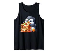 Carino Pinguino Mangiare Lasagne Cibo Italiano Canotta