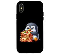 Carino Pinguino Mangiare Lasagne Cibo Italiano Custodia per iPhone X/XS