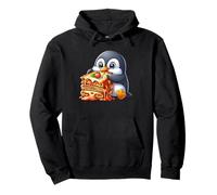 Carino Pinguino Mangiare Lasagne Cibo Italiano Felpa con Cappuccio
