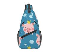 Carino Pink Pig Crossbody Borsa a tracolla Viaggio Petto Pack Sling Zaino Per Gli Uomini Escursionismo Daypack
