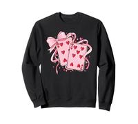 Carino Pink Six Seven Heart Cards Valentine Love Graphic Felpa