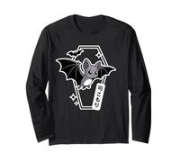 Carino Pipistrello in bara Cornice - Kawaii Giapponese Lettering Maglia a Manica