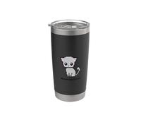 Carino Pixel Cat Kawaii Kitten Retro 8-Bit Art Gaming Style Bicchiere termico in acciaio inox doppia parete