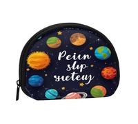 Carino Planet Minis Storage Bag Shell Portafoglio Piccolo Portamonete con Mini con Cerniera Cambiare Borsa per le Chiavi Delle Monete Puoi anche Conservare Tutti I Piccoli Oggetti Che Desideri, Nero ,