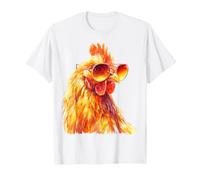 Carino Pollo Che Indossa Occhiali da Sole Maglietta