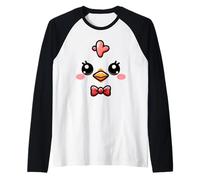Carino Pollo Faccia Giallo Pulcino Costume Fattoria Amante Animali Maglia con Maniche Raglan