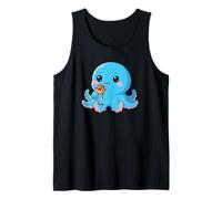 Carino Polpo Mangiare Ciambella Kawaii Cartone Animato Giapponese Canotta