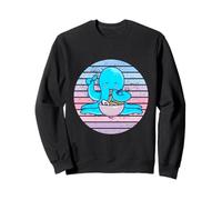 Carino Polpo Mangiare Ramen Noodles Retro Tramonto Divertente Felpa