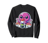 Carino Polpo Mangiare Sushi Giapponese Stile Kawaii Felpa