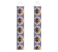 carino pomerania banner decorativo portico (verticale) banner di benvenuto adatto per appendere all'aperto 11,8 × 70,9 pollici