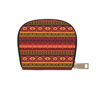 Carino Pomeranian piccolo porta carte con cerniera per donne/uomini, custodia in pelle PU porta carte di credito portafoglio, Messicano Folk Art Boho, Taglia unica