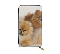 Carino Pomeranian Portafoglio Lungo In Pelle Palmare Delle Donne Portafoglio Per Carta Di Credito Contanti Monete Depos, Carino Pomerania, Taglia unica