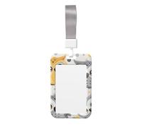Carino porta badge - Animal Cartoon Gufi carino stampa elegante verticale ID Card Name Badge Holder