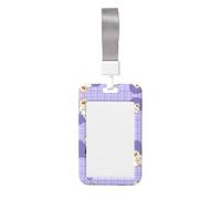 Carino porta badge dorato a forma di scimmia. Porta badge scorrevole con cordino, custodia per carta d'identità stampata