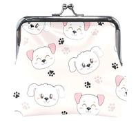 Carino portamonete da donna in pelle con fibbia e chiusura per carte, Lovely Puppies, colore: Rosa, Lovely Puppies Rosa, Classico
