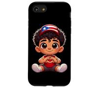 Carino portoricano bandiera cuore gesto gioventù Custodia per iPhone SE (2020) / 7/8