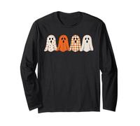 Carino Preppy Floral Patchwork Fantasma Halloween Boo Zucca Maglia a Manica