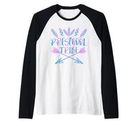 Carino Prescolare Tribe Pre K Insegnante Ritorno a Scuola Studente Maglia con Maniche Raglan