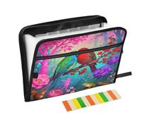 Carino Primavera Floreale Uccelli Coppia Fisarmonica File Organizer 13 Tasche Espandibile Cartella File con Etichette Bill Receipt Documenti Holder