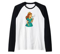 Carino Principessa con Volante Dente Di Leone Fiore Maglia con Maniche Raglan