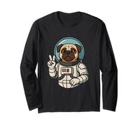 Carino Pug Astronauta Space Explorer Art Maglia a Manica