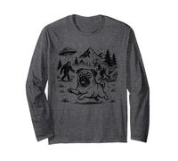 Carino Pug Pet Escape da UFO Alien Bigfoot Maglia a Manica