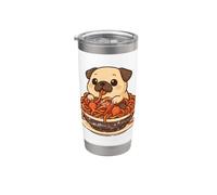 Carino Pug Spaghetti Pasta Amante Bicchiere termico in acciaio inox doppia parete