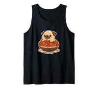 Carino Pug Spaghetti Pasta Amante Canotta