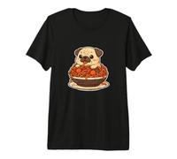 Carino Pug Spaghetti Pasta Amante Maglietta Premium