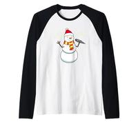 Carino Pupazzo di Neve Che Fa Canto Vocal Coach Maglia con Maniche Raglan