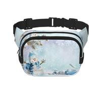 Carino pupazzo di neve stampa elegante e pratico marsupio, regolabile, perfetto per viaggi e attività all'aperto, Nero , Taglia unica