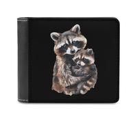 Carino Raccoon Acquerello Novità Portafoglio Sottile Tasca Frontale Bifold Portafoglio con Porta Carte di Credito per Donne Uomini, Stile:, Taglia unica, Per tutte le stagioni