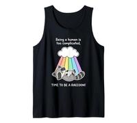 Carino Raccoon Arcobaleno Essere Umano È Complicato Costume Canotta