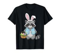 Carino Raccoon Pasqua Bunny Uova Primavera Maglietta