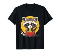 Carino Raccoon Ramen Anime Kawaii Artwork Japanese Noodles Maglietta
