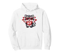 Carino Raccoon Six Seven 67 Gen Alpha Meme Valentines Felpa con Cappuccio