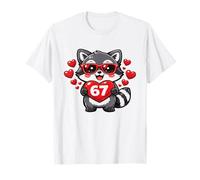 Carino Raccoon Six Seven 67 Gen Alpha Meme Valentines Maglietta
