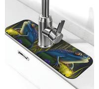 Carino Rana Blu Rubinetto Tappeto Per Lavello Da Cucina Tappetino Rubinetto Lavello Da Cucina Assorbente Ad Asciugatura Rapida Protezione Spruzzi Bel Tappeto di Scarico