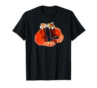 Carino Red Panda Baciare Illustrazione Stile Acquerello Maglietta