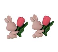 Carino resina coniglio fiore orecchini per le donne creatività cartone animato animale personalità dolce coreano orecchini ragazza gioielli regaliDesign intelligente
