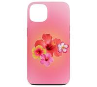 Carino Rosa Aura Ibisco Hawaiian Flower Summer Gradient Custodia per iPhone 13