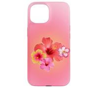 Carino Rosa Aura Ibisco Hawaiian Flower Summer Gradient Custodia per iPhone 15